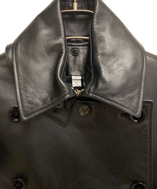 BURBERRY（バーバリー）BURBERRY (バーバリー) Fringe Detail Lambskin Jacket (フリンジジャケットディテールラムスキン) ブラック サイズ:38の古着・服飾アイテム