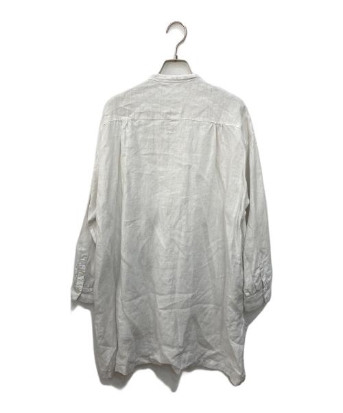 nest Robe（ネストローブ）nest Robe (ネストローブ) 天然染めリネンステッチワークロング丈シャツ ホワイト サイズ:Fの古着・服飾アイテム