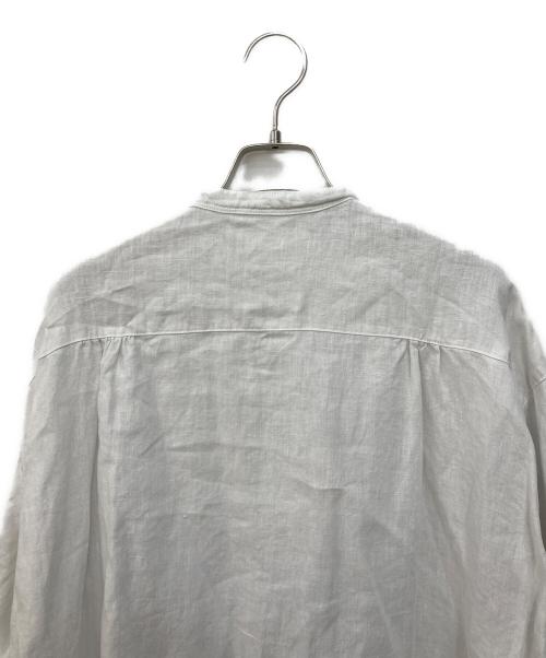 nest Robe（ネストローブ）nest Robe (ネストローブ) 天然染めリネンステッチワークロング丈シャツ ホワイト サイズ:Fの古着・服飾アイテム