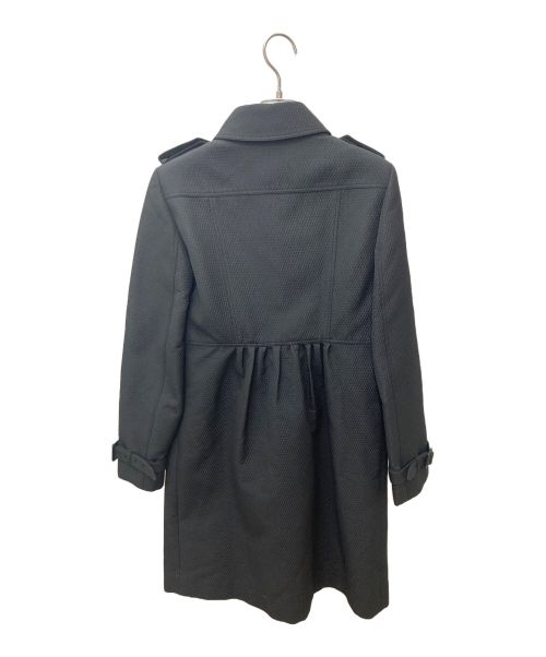 BURBERRY LONDON（バーバリーロンドン）BURBERRY LONDON (バーバリーロンドン) ウエストギャザーコート ブラック サイズ:38の古着・服飾アイテム