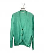 MACPHEEマカフィー）の古着「プレーンリネン Vネックカーディガン」｜グリーン