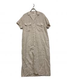 GALERIE VIE（ギャルリーヴィー）の古着「リネンポプリン サファリシャツワンピース」｜ライトグレー