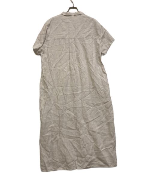 GALERIE VIE（ギャルリーヴィー）GALERIE VIE (ギャルリーヴィー) リネンポプリン サファリシャツワンピース ライトグレー サイズ:36の古着・服飾アイテム