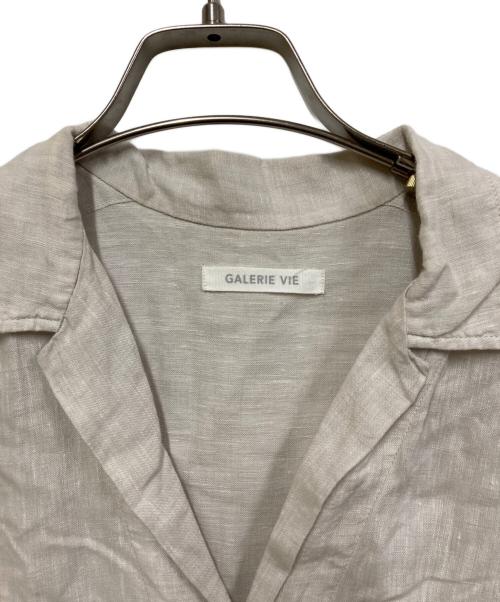 GALERIE VIE（ギャルリーヴィー）GALERIE VIE (ギャルリーヴィー) リネンポプリン サファリシャツワンピース ライトグレー サイズ:36の古着・服飾アイテム