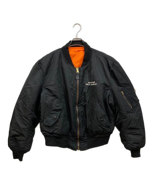 ALPHA（アルファ）ALPHA (アルファ) NEW YORK FILM ACADEMY MA-1ジャケット ブラック サイズ:XLの古着・服飾アイテム