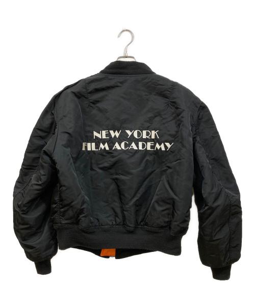 ALPHA（アルファ）ALPHA (アルファ) NEW YORK FILM ACADEMY MA-1ジャケット ブラック サイズ:XLの古着・服飾アイテム