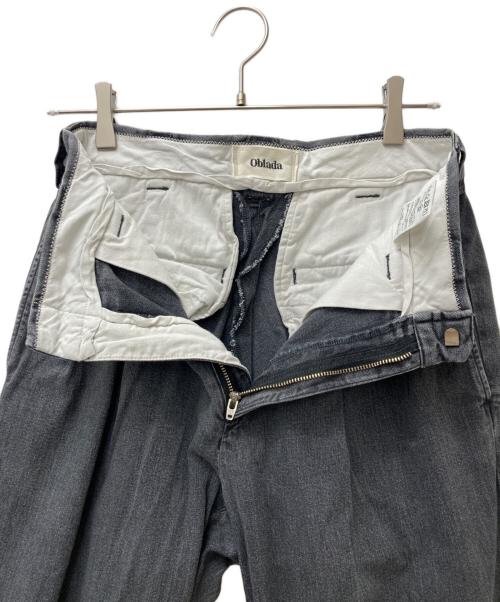 Oblada（オブラダ）Oblada (オブラダ) タックデニムパンツ ブラック サイズ:24の古着・服飾アイテム