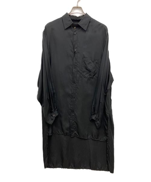 Y's BANG ON!（ワイズバングオン！）Y's BANG ON! (ワイズバングオン！) ロングキュプラシャツ ブラック サイズ:2の古着・服飾アイテム