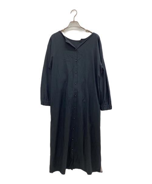 BLUE LABEL CRESTBRIDGE（ブルーレーベルクレストブリッジ）BLUE LABEL CRESTBRIDGE (ブルーレーベルクレストブリッジ) ポプリンワンピース ブラック サイズ:SIZE 38の古着・服飾アイテム