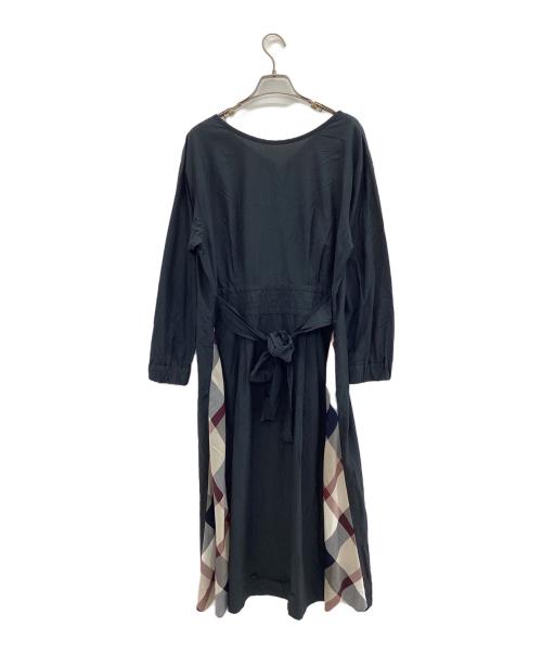 BLUE LABEL CRESTBRIDGE（ブルーレーベルクレストブリッジ）BLUE LABEL CRESTBRIDGE (ブルーレーベルクレストブリッジ) ポプリンワンピース ブラック サイズ:SIZE 38の古着・服飾アイテム