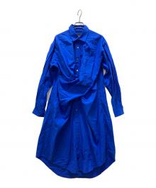 Millanni（ミランニ）の古着「スクイーズシャツワンピース」｜ブルー