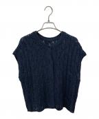 WALANCEワランス）の古着「2WAYデザイン編みニットプルオーバー カーディガン」｜ネイビー