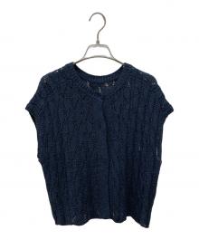 WALANCE（ワランス）の古着「2WAYデザイン編みニットプルオーバー カーディガン」｜ネイビー