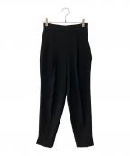 ESSEN .LAUTREAMONTエッセン.ロートレアモン）の古着「エステルダブルクロス タックテーパードパンツ」｜ブラック
