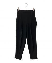 ESSEN .LAUTREAMONT（エッセン.ロートレアモン）の古着「エステルダブルクロス タックテーパードパンツ」｜ブラック