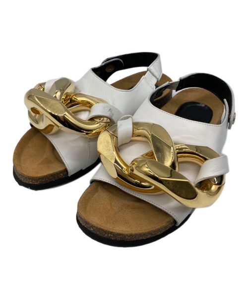 J.W.ANDERSON（ジェイダブリューアンダーソン）J.W.ANDERSON (ジェイダブリューアンダーソン) チェーンバックストラップサンダル ホワイト サイズ:22.5㎝の古着・服飾アイテム