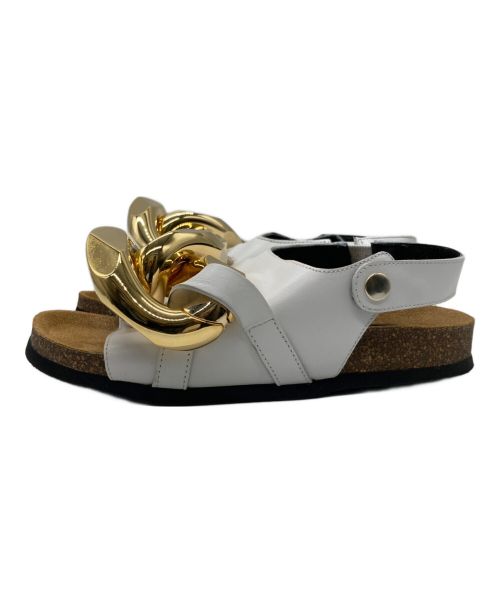 J.W.ANDERSON（ジェイダブリューアンダーソン）J.W.ANDERSON (ジェイダブリューアンダーソン) チェーンバックストラップサンダル ホワイト サイズ:22.5㎝の古着・服飾アイテム