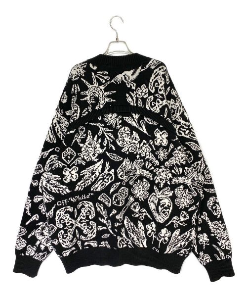 OFFWHITE（オフホワイト）OFFWHITE (オフホワイト) TATTOO AO KNIT CARDIGAN ブラック サイズ:Mの古着・服飾アイテム