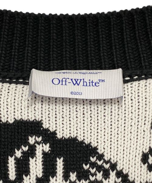 OFFWHITE（オフホワイト）OFFWHITE (オフホワイト) TATTOO AO KNIT CARDIGAN ブラック サイズ:Mの古着・服飾アイテム