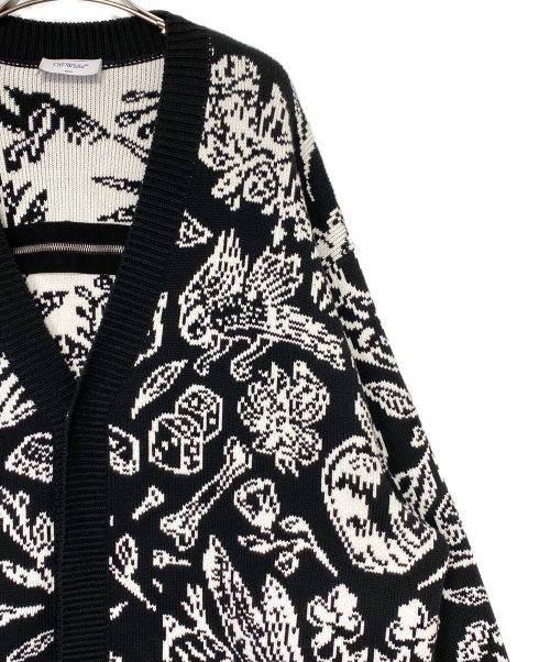 OFFWHITE（オフホワイト）OFFWHITE (オフホワイト) TATTOO AO KNIT CARDIGAN ブラック サイズ:Mの古着・服飾アイテム
