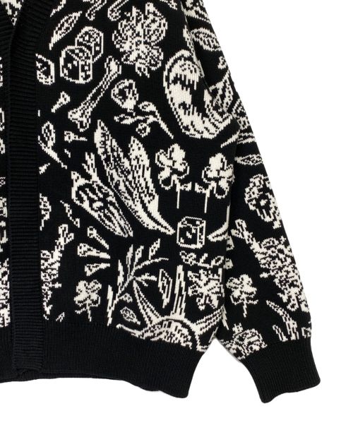 OFFWHITE（オフホワイト）OFFWHITE (オフホワイト) TATTOO AO KNIT CARDIGAN ブラック サイズ:Mの古着・服飾アイテム