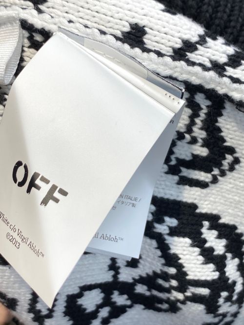 OFFWHITE（オフホワイト）OFFWHITE (オフホワイト) TATTOO AO KNIT CARDIGAN ブラック サイズ:Mの古着・服飾アイテム