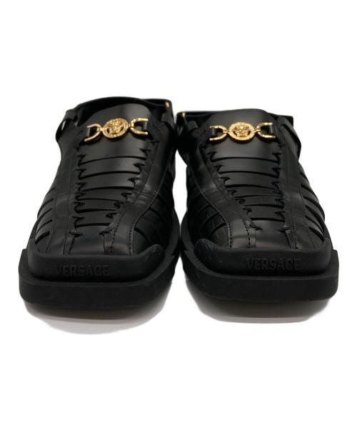 VERSACE（ヴェルサーチェ）VERSACE (ヴェルサーチェ) ラ メドゥーサ '95 レザーサンダル ブラック サイズ:43の古着・服飾アイテム