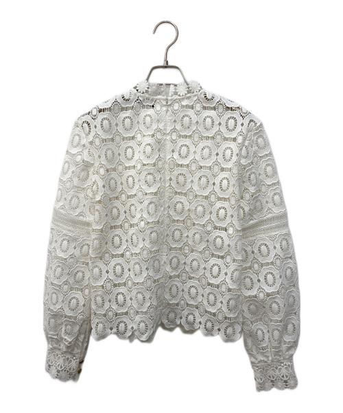 SELF PORTRAIT（セルフ ポートレイト）SELF PORTRAIT (セルフ ポートレイト) レースブラウス ホワイト サイズ:SIZE UK8の古着・服飾アイテム