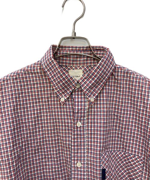KARL HELMUT（カールヘルム）Karl Helmut (カールヘルム) パッチ付きチェックシャツ レッド サイズ:Ｍの古着・服飾アイテム