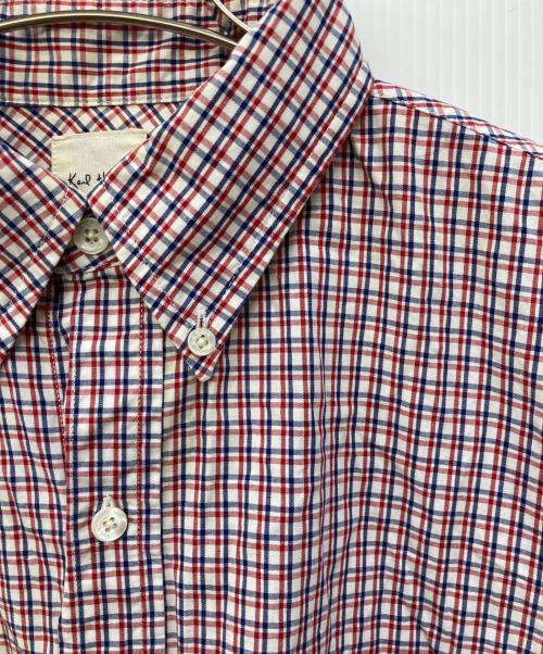 KARL HELMUT（カールヘルム）Karl Helmut (カールヘルム) パッチ付きチェックシャツ レッド サイズ:Ｍの古着・服飾アイテム