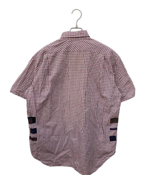KARL HELMUT（カールヘルム）Karl Helmut (カールヘルム) パッチ付きチェックシャツ レッド サイズ:Ｍの古着・服飾アイテム