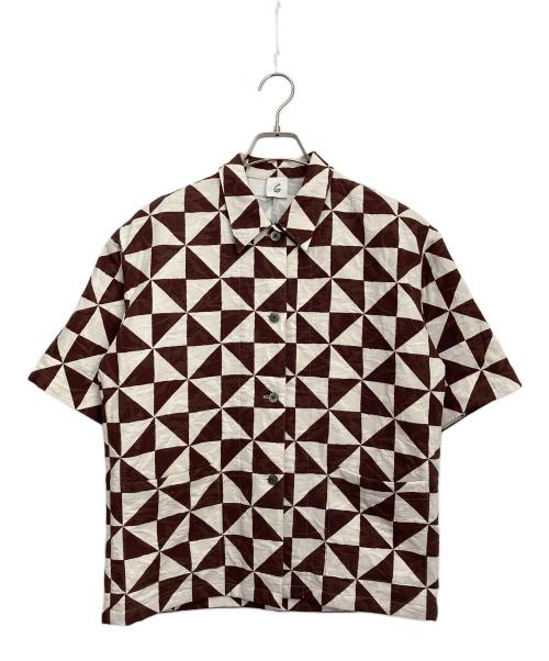 6(ROKU) BEAUTY&YOUTH（ロク ビューティーアンドユース）6(ROKU) BEAUTY&YOUTH (ロク ビューティーアンドユース) KIKAGAKU PRINT SHIRT ブラウン サイズ:Freeの古着・服飾アイテム