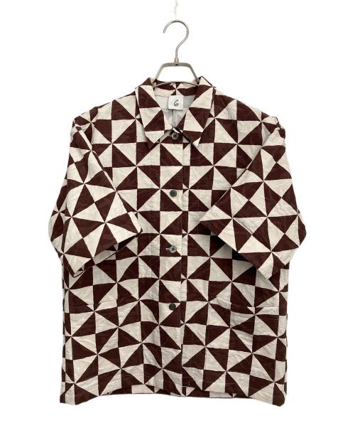 6(ROKU) BEAUTY&YOUTH（ロク ビューティーアンドユース）6(ROKU) BEAUTY&YOUTH (ロク ビューティーアンドユース) KIKAGAKU PRINT SHIRT ブラウン サイズ:Freeの古着・服飾アイテム