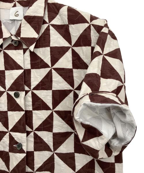 6(ROKU) BEAUTY&YOUTH（ロク ビューティーアンドユース）6(ROKU) BEAUTY&YOUTH (ロク ビューティーアンドユース) KIKAGAKU PRINT SHIRT ブラウン サイズ:Freeの古着・服飾アイテム