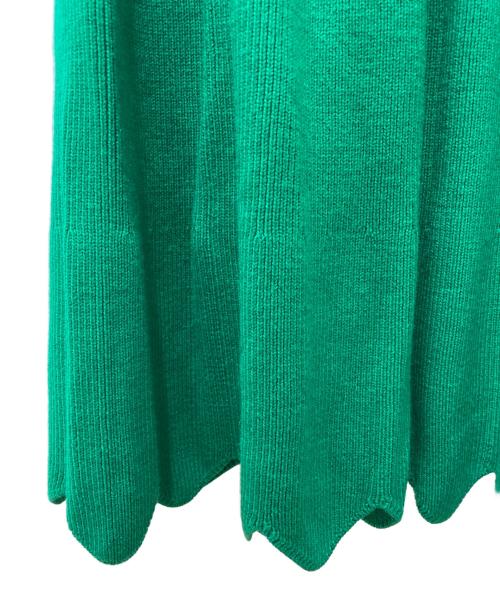 J.W.ANDERSON（ジェイダブリューアンダーソン）J.W.ANDERSON (ジェイダブリューアンダーソン) スカラップヘムニットワンピース グリーン サイズ:Sの古着・服飾アイテム