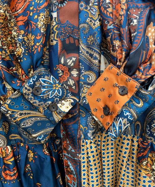 evi grintela（エヴィ グリンテラ）evi grintela (エヴィ グリンテラ) パッチワーク シルクツイルシャツドレス マルチカラー サイズ:ＸＳ　の古着・服飾アイテム