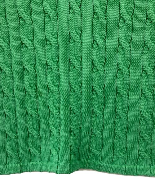 POLO RALPH LAUREN（ポロ・ラルフローレン）POLO RALPH LAUREN (ポロ・ラルフローレン) スリーブレス ケーブルニット ポロシャツ グリーン サイズ:Mの古着・服飾アイテム