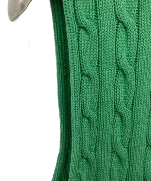 POLO RALPH LAUREN（ポロ・ラルフローレン）POLO RALPH LAUREN (ポロ・ラルフローレン) スリーブレス ケーブルニット ポロシャツ グリーン サイズ:Mの古着・服飾アイテム
