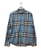 BURBERRY BRITバーバリーブリット）の古着「チェックシャツ」｜ブルー