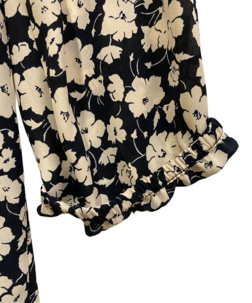 LAUREN RALPH LAUREN（ローレンラルフローレン）LAUREN RALPH LAUREN (ローレンラルフローレン) フラワープリントワンピース ネイビー サイズ:4の古着・服飾アイテム