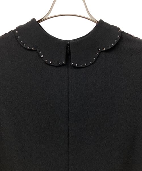 VALENTINO（ヴァレンティノ）VALENTINO (ヴァレンティノ) スタッズ&レースニットドレス ブラック サイズ:XLの古着・服飾アイテム