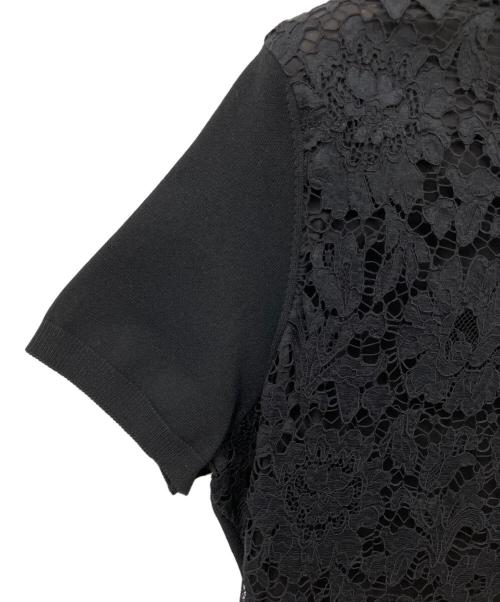 VALENTINO（ヴァレンティノ）VALENTINO (ヴァレンティノ) スタッズ&レースニットドレス ブラック サイズ:XLの古着・服飾アイテム