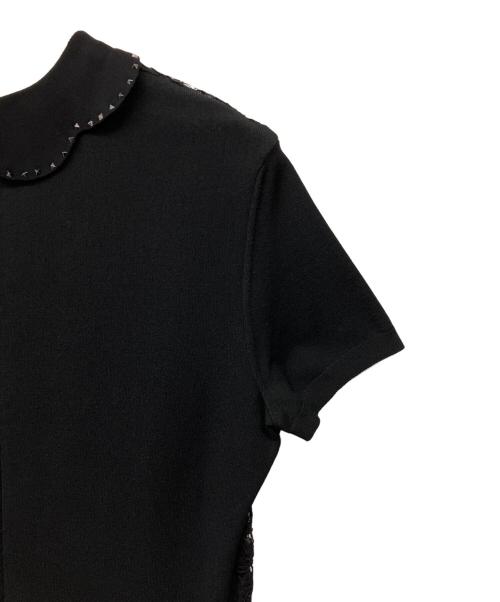 VALENTINO（ヴァレンティノ）VALENTINO (ヴァレンティノ) スタッズ&レースニットドレス ブラック サイズ:XLの古着・服飾アイテム