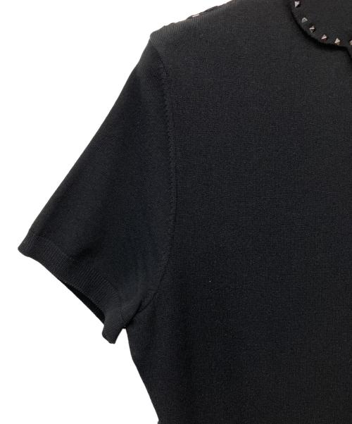 VALENTINO（ヴァレンティノ）VALENTINO (ヴァレンティノ) スタッズ&レースニットドレス ブラック サイズ:XLの古着・服飾アイテム