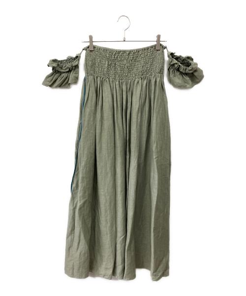 MYLAN（マイラン）MYLAN (マイラン) シャーリングベアドレス グリーン サイズ:Fの古着・服飾アイテム