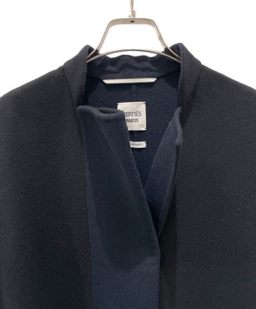 HERMES（エルメス）HERMES (エルメス) カシミヤ ロング コート ネイビー サイズ:38の古着・服飾アイテム