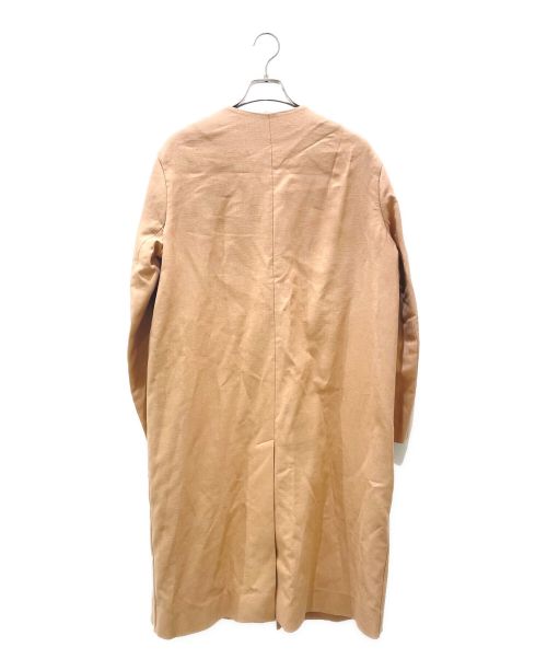 HERMES（エルメス）HERMES (エルメス) リネン シルク ノーカラー コート ベージュ サイズ:38の古着・服飾アイテム