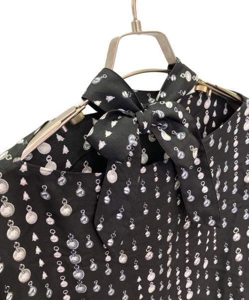 HERMES（エルメス）HERMES (エルメス) ツイルレーヌ ロングスリーブ ブラウス ブラック サイズ:36の古着・服飾アイテム