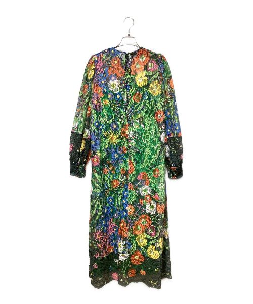 GUCCI（グッチ）GUCCI (グッチ) Ken Scott Printed Lace Dress（ケン・スコット プリント レース ドレス） グリーン サイズ:40の古着・服飾アイテム