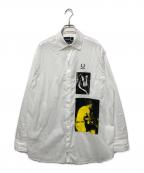 FRED PERRY×RAF SIMONSフレッドペリー×ラフシモンズ）の古着「100 CLUBパッチシャツ」｜ホワイト